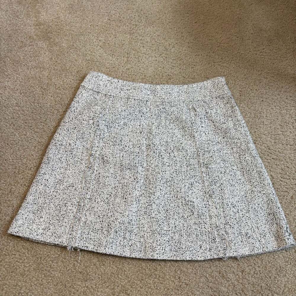 LOFT Petites Tweed A-Line Skirt with Fringed Seams Size 6P